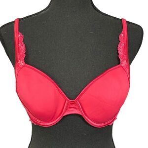 VICTORIA’S SECRET ANGELS Pink Lace Demi Lined Underwire Bra 34D